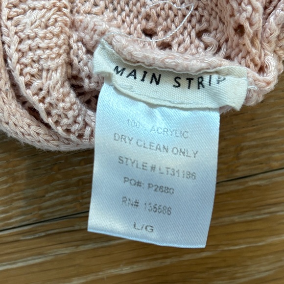 Main Strip Light Pink V-Neck Sweater - Picture 2 of 4